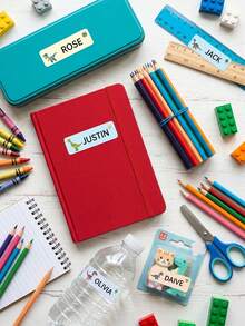 60pcs Custom Dinosaur Name Stickers,Personalized Labels For School Supplies,Personalized Custom Tags For Water Bottles, Pencil Cases, Notebooks, Lunch Boxes - Multicolor - View 5