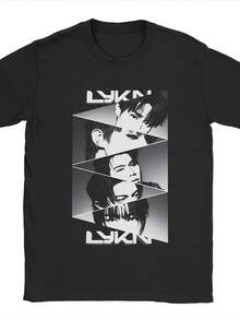 Casual Neck Design, 3D Easter Anime Style, Sporty, New 2026 Model, LYKN T-Shirt, Couple T-Shirt For All Seasons, Short Sleeve T-Shirt, Classic Design, Blouses For Women, Blouses, Casual Blouses For Women, Informal Blouses For Women, Tops For Women, Tops, Unisex. - 黑色 - 查看 6
