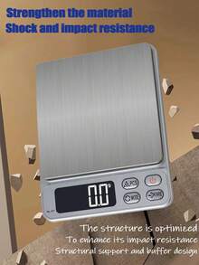 高精度 3kg 數位廚房秤附托盤，易清潔 ABS 塑料材質，一鍵歸零功能與快速單位切換，時尚設計，不含電池 - 廚房秤 - 查看 4