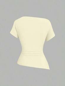 Camiseta casual asimétrica de hombro para mujer - Multicolor 12 - Ver 3