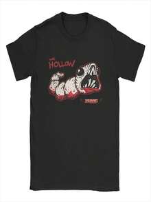 Awesome The Binding Of Isaac Themed T-Shirt, Women's Pure Cotton Crew Neck T-Shirt, 90s Cartoon Short Sleeve T-Shirt, Plus Size T-Shirt. - 黑色 - 查看 1