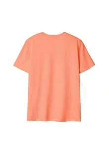 Women's Casual Loose Fit Letter Print T-Shirt, Versatile Everyday Casual Fashion. Printed T-Shirt, Vacation - 橘色 - 查看 5