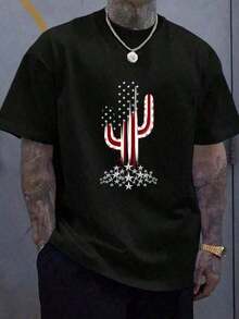 1 Piece Ben Drankin Funny T-Shirt For The 4th Of July, Humorous, Patriotic, Memorial Day, 100% Cotton, 180g, JPG - 黑色 - 查看 1