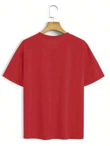 Camiseta de manga corta para mujer con la frase "Coffee Time" y un divertido estampado que muestra tazas de café, granos de café y hojas. Cómoda, suave y transpirable, esta nueva camiseta de verano para mujer es elegante, sencilla y versátil para el uso diario. Adecuado para primavera, verano, otoño e invierno, presenta un estilo deportivo casual con cuello redondo y mangas cortas. Disponible en tallas S-XXL-Unisex, corte holgado, cómoda, camiseta de algodón de estilo vintage urbano. Adecuada para primavera, verano y otoño. - Rojo - Ver 2