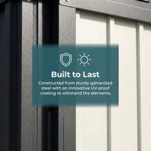 5X3 FT Galvanized Steel Outdoor Storage Shed, Rust Resistant Waterproof Metal Tool Shed With Lockable Doors For Backyard Patio Lawn, Brown - Dark Grey - View 8