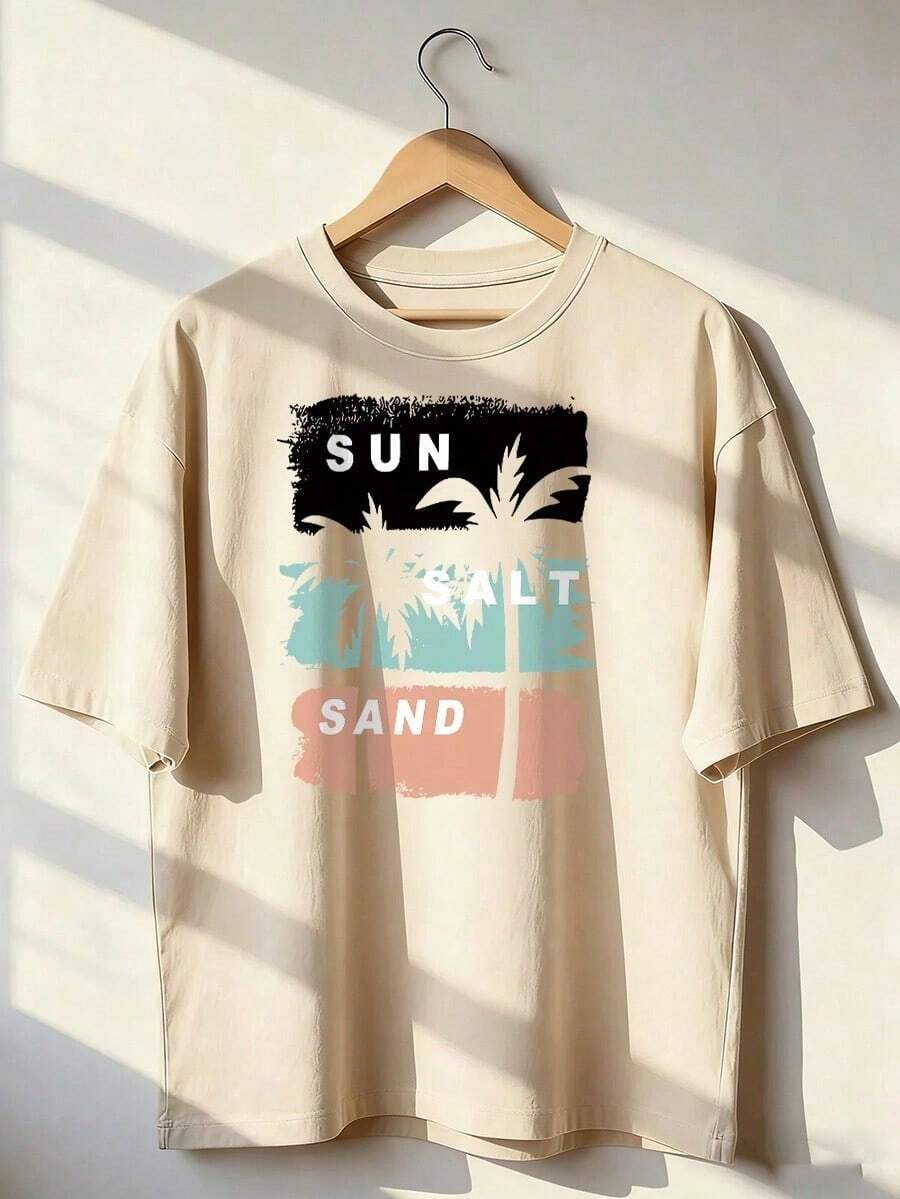 Summer And Beach Style Short Sleeve T-Shirt, Fashionable Short Sleeve T-Shirt For Spring And Summer 2026, Made In Mexico, 180 Grams. Cartoon Print, Couple Design, Suitable For Indoor Or Outdoor Wear. Crew Neck, Unisex, Ideal For Office And Leisure. One-Piece Pack. - APR-P631577SLNDXZGY471 - 查看 1