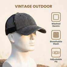 1 pieza Gorra de béisbol ajustable con lavado vintage, unisex, disponible en 7 colores, adecuada para deportes al aire libre y uso diario - A - Ver 2