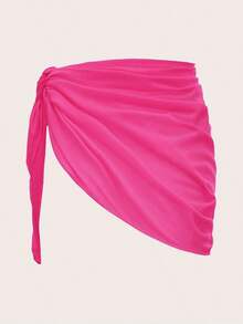 Swim Basics Cubre todo de unicolor y minimalista para mujer - Rosa Fucsia - Ver 2