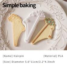 1pc Handheld Size Creative Retro Gift-Giving Plastic Hanfu Chinese Style Cookie Cutter, Vintage Fan Embroidery Shoes Hairpin Comb Shape DIY Fondant Biscuit Mold For Birthday Wedding Party Traditional Baking Present - View 16