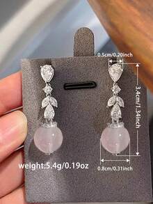 1 Pair Cubic Zirconia Earrings, Suitable For Daily Decoration, Party Jewelry Or Birthday Gift For Teenagers - 1# - View 10