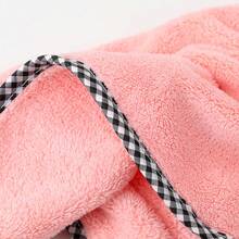 1pc Coral Fleece Creative Cartoon Soft Absorbent Hand Towel With Hanging Loop, For Kitchen, Bathroom, Office Use - Mauve Purple - View 4