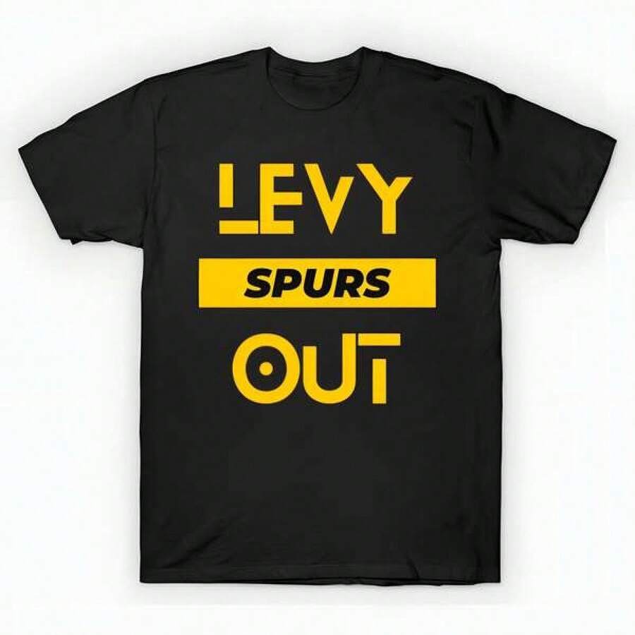 Levy Out from Spurs T-Shirt unisex de la de algodón puro de alta densidad de 220 g. C-AmiS-eta uniS-ex 100 % aL-Godón de - Tejido de alta densidad. Apta para todo tipo de perS-onas, ya sean mujeres o hombres. Tejido duradero de alta C-Alidad apto para todas las estaciones, suave al tacto pero duradero. Tops transpirables. Conjuntos de otoño para mujer. Conjuntos de vaC-Aciones para mujer. Disfraz de Halloween para mujer. - Negro - Ver 1