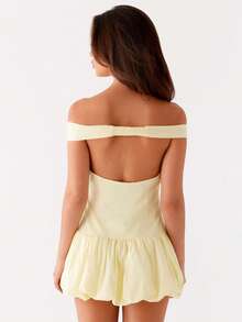 Women Bodycon Dresses Summer Off Shoulder Dress for Party Vacation - Amarillo - Ver 6