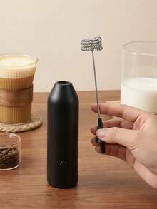 1pc Electric Milk Frother, Mini Milk Foamer, Handheld Electric Whisk, Battery Operated (Not Included) Drink Mixer, Hand Mixer For Coffee, Electric Wireless Blender For Lattes, Cappuccino Frappe, Chocolate, Portable Foam Maker For Christmas Gift - Multicolor - View 5