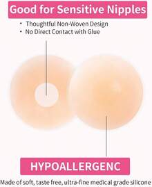 Reusable Silicone Nipple Covers Women,Small Strong Adhesive Pasties,Seamless Washable Breast Cakes - 8點 - 查看 2