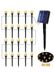 20/30 LED Solar Powered Garden Lights, Solar Crystal Ball Lawn Lamps, Waterproof 8 Lighting Modes Solar Bubble Ground Lights Flashing For Yard, Wedding, Party, Patio, Outdoor Camping Decor (Multi-Color/Warm White/White) - Bubble Ball Ground Light - View 15