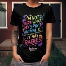Funny Spirit Animal-Shirt: Sarcastic Rabies Quote Tee - Black - View 11