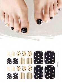 Nail Art Toe Stickers, Cartoon Heart & Geometric Patterns, Multicolor Glitter, Versatile Mixed Design, Easy Application With Scraper - 彩色 - 查看 19