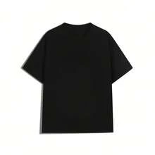 100 Men's Oversized T-Shirt With Front And Back Print, Dropped Shoulders, Urban Style Y2k For Men DQNO - 黑色 - 查看 3