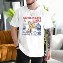 Camiseta BANGELY para Hombre, Estilo Western, con Estampado Vintage de Club de Papás, Divertida, Retro, para Fiesta de Cumpleaños, Manga Corta ZC3K - Blanco - Ver 3