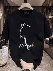 Nueva camiseta de manga corta para mujer de 180 g,% algodón - Camiseta casual versátil con estampado de verano para hombre - Camiseta con estampado de verano para parejas - Unisex - Regalo para vacaciones - Negro - Ver 11