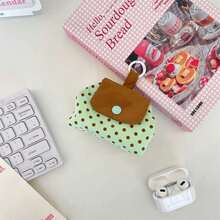Sac de rangement à pois de couleur contrastée, pochette organisatrice pour écouteurs, rouge à lèvres à carreaux à pression, porte-monnaie de voyage - Multicolore - Voir 12
