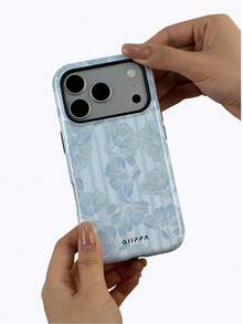 GIIPPA 1 Ốp lưng điện thoại màu xanh nhạt kẻ sọc với viền xanh nhạt và hồng, họa tiết hoa, phù hợp với điện thoại 17 Pro Max, 16 Pro Max, 15 Pro Max, 14 Pro Max, kiểu dáng Hàn Quốc thời trang và độc đáo, tương thích với 11/12/13/14/15/16 Pro Max Plus, thiết kế thanh lịch phù hợp cho cả nam và nữ, món quà lý tưởng cho bạn gái vào dịp Giáng sinh, Lễ tình nhân, Lễ Phục sinh, mùa cưới và sinh nhật. - màu xanh nhạt - Xem 4