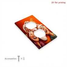 1pc Abstract Print Switch Panel Cover, Flat Printed Decorative Plate For Bathroom, Kitchen, Bedroom, Office Wall Decor - A - View 13