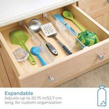 InterDesign Plastic Adjustable Deep In Drawer Dividers for Storage, Organization, Utensils, Kitchen, Dresser, Desk, Bathroom DrawersIntersignLinus6330 of, Includes 4 PiecesClear - Transparente - Ver 5