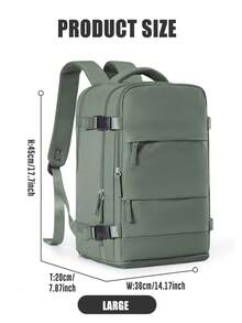 Unisex Large Capacity Travel Backpack, Made Of Waterproof Nylon Fabric Compliant With Flight Standards, - Black - View 18