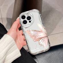 Fanahat - A Cute And Complete Phone Case With A Pink Half-Ribbon Design For Various Models, Featuring A Creamy Wave Pattern. - 混色1 - 查看 10