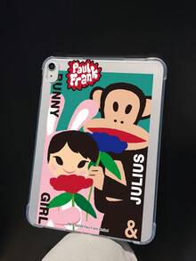 Officially Licensed Paul Frank Transparent Tablet Case, Cartoon Monkey, Rabbit, Letter Pattern, Suitable For Air2, 9.7-Inch 2018, Air 10.5-Inch 2019, Pro 11-Inch 2020, Pro 12.9-Inch 2018, Air 10.9-Inch 2020 Tablets, Ideal For Holiday Gifts, Commuting, And Stylish Drop Protection - Multicolor - View 4