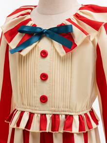 Boys Carnival Easter Halloween Party Striped Clown Jumpsuit Costume - Red - View 9