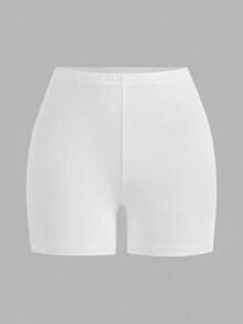 2 piezas Leggings básicos casuales de unicolor para mujer de talla grande, aptos para el verano - Multicolor 4 - Ver 4