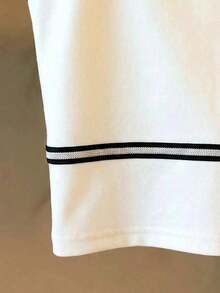 Camiseta de tirantes para mujer, se puede usar como prenda exterior.Camiseta de cuello en forma de corazón blanco, con recorte negro, adecuada para vacaciones en la playa, elegante y bonita para capas, también adecuada para otoño e invierno.Una - Blanco - Ver 3