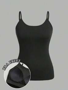 Set de 2 piezas de parte superior de camiseta ajustada casual en colores negro y blanco, adecuada para el verano, tallas grandes para mujeres - Negro - Ver 7