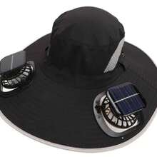 SOMBRERO CON VENTILADOR RECARGABLE SOLAR O LUZ DIRECTA PARA HOMBRES Y MUJERES PROTECCIÓN SOLAR COLOR ALEATORIO - Multicolor - Ver 10