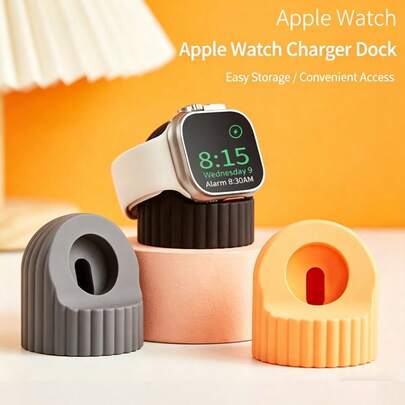 Suporte de Carregamento de Silicone, Design Minimalista Antiderrapante, Suporte de Carregamento de Mesa, Compatível com Smartwatch
