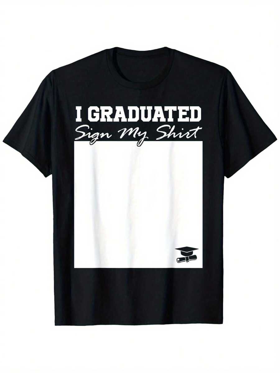 Camiseta divertida de graduación unisex con diseño especial para firmas. Estilo sencillo y casual, regalo perfecto para familiares y amigos. Disponible en múltiples tallas