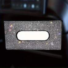 Sparkling Rhinestone Car Tissue Box, Crystal Diamond Sun Visor Tissue Holder, PU Leather Car Tissue Box, Luxury Shiny Car Accessories, Cute Women's Car Interior Decor, Universal Sun Visor Tissue Box, Fashion Glitter Diamond Car Tissue Box - A - View 13