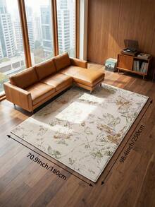 Light-Colored Floral Print Carpet, Suitable For Kitchen, Dining Room, Bedroom, Living Room Holiday Decor, Indoor/Outdoor, Office, Lobby, Area Rug, Anti-Slip Doormat, Bathroom, Hallway, Study, And Gaming Room - Apricot - View 20