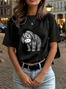 Women T-Shirts - Black - View 4