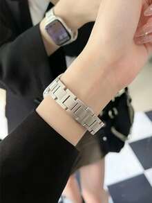 1条不对称金属表带，兼容 42mm、38mm、40mm、41mm、44mm、45mm、46mm、49mm直径，时尚智能手表替换表带，适用于Series Ultra2、Ultra SE2、SE 11、10、9、8、7、6、5、4、3、2、1，男女通用 - Starlight - 查看 3
