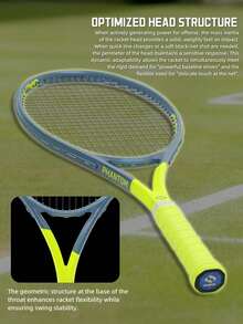 SALYWEE Power Tennis Racket, Composite Carbon Fiber, 102 Sq.In. Head Size, 16x19 String Pattern, One-Piece Molding Frame, Lightweight 310±5g Unstrung, 330mm Balance, Modern High-Tech Shock Absorbing Design, Sports Gears For Intermediate & Competitive Play - Multicolor - View 7