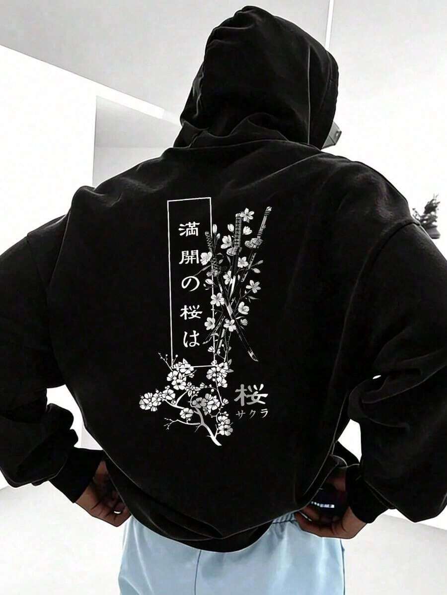 Tops para Hombre Decorados con Estampado de Patrón de Letras de Dibujos Animados OWMK - Negro - Ver 1
