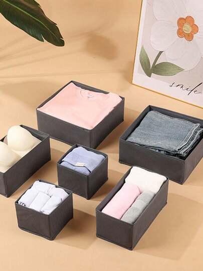 Bộ hộp đựng đồ nhiều ngăn - Hộp đựng đồ lót gấp gọn, bộ hộp đựng quần áo, hộp đựng đồ bằng bìa cứng có khóa kéo đáy, hộp đựng đồ kiểu dáng tối giản màu trơn, thích hợp để đựng điều khiển từ xa trong phòng khách, đồ lót phòng ngủ, đồ dùng lặt vặt trong phòng tắm, trang trí nhà cửa, trang trí phòng ngủ, hộp đựng đồ thời trang tối giản nhiều kích cỡ cho nhiều vật dụng khác nhau.