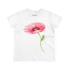 Women Clothing, Poppy T-shirt, Floral Spring Designblusas para mujer>camisa      blusas para dama - Blanco - Ver 4