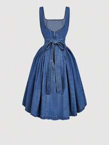 Vestido Casual de Mezclilla sin Mangas para Mujer MOD, Verano - Azul 2 - Ver 1