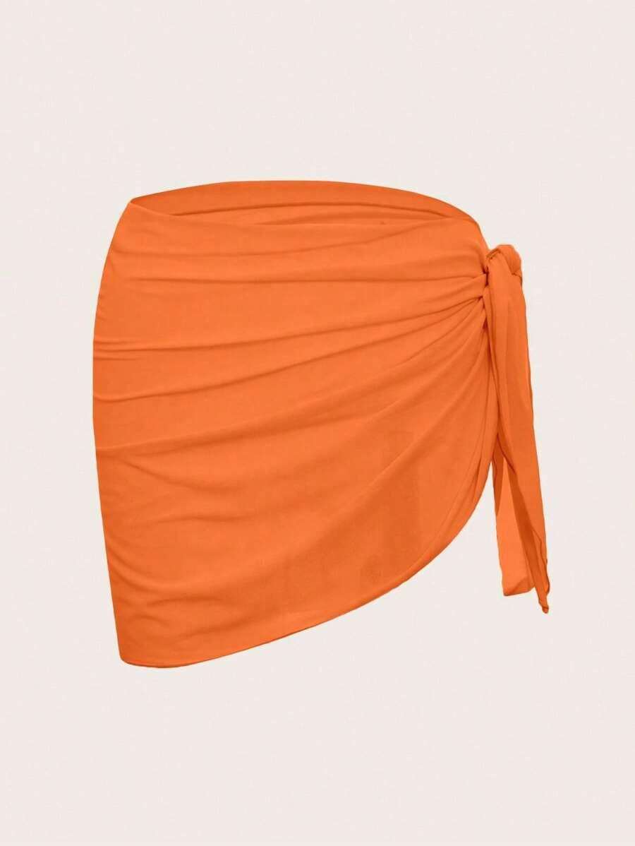 Swim Basics Cubre todo de unicolor y minimalista para mujer - Naranja - Ver 1