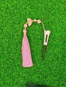 1pc 83mm Plastic Golf Tee With Rhinestone Ball, White Fan Tassel, Golf Accessories - Multicolor - View 13
